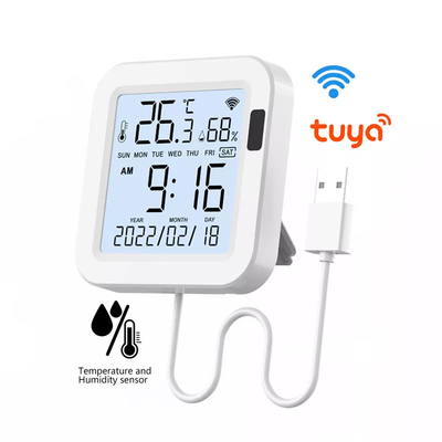 Glomarket Tuya Wifi Sensor inteligente de temperatura e umidade Sem fio para casa Termômetro Higrômetro Detector
