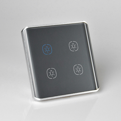Tuya Wifi Zigbee 4 Gang Smart Switch Reino Unido/UE Padrão Curvo Controle de Toque de Superfície