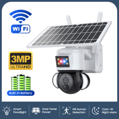 Wifi 4G Solar PTZ Camera Smart Color+IR Visão noturna PIR Alertas de detecção humana