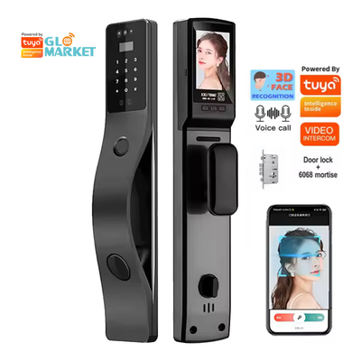 Glomarket Tuya Reconhecimento Facial Fechadura de Porta Inteligente Segurança Senha Digital Impressão Digital Fechaduras Inteligentes