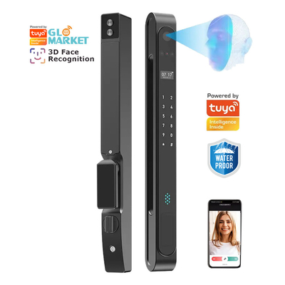 Glomarket Área exterior impermeável Ip68 Digital Eletrônica Tuya fechaduras inteligentes impressão digital Alumínio aço fechadura de porta de vidro deslizante