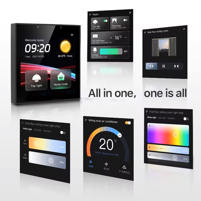 Glomarket Painel de controle de casa inteligente tela sensível ao toque 4 polegadas Wi-Fi multifuncional sistema de música de fundo Tuya Zigbee Gateway
