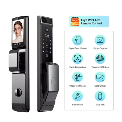 Glomarket Tuya Wifi Face Recognition Smart Door Lock Com Câmera