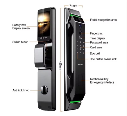 Glomarket 3D reconhecimento facial impressão digital Tuya Wifi Digital Smart Lock