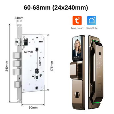 Glomarket 3D reconhecimento facial impressão digital Tuya Wifi Digital Smart Lock