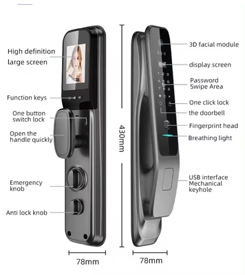 Reconhecimento facial fechamento inteligente totalmente automático Tuya Smart casa segura