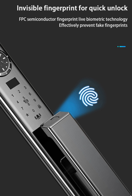 Fechadura de reconhecimento facial de luxo com interfone visual de alta qualidade e monitoramento em tempo real