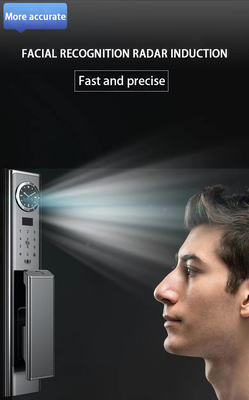 Fechadura de reconhecimento facial de luxo com interfone visual de alta qualidade e monitoramento em tempo real