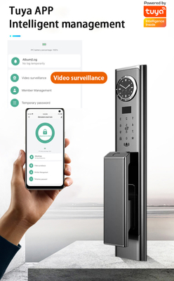 Fechadura de reconhecimento facial de luxo com interfone visual de alta qualidade e monitoramento em tempo real