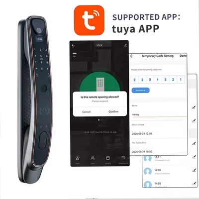 Tuya reconhecimento facial fechadura de porta inteligente Wi-Fi / impressão digital zigbee / veia do dedo opcional captura de olho de gato