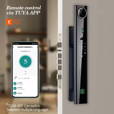 Glomarket Tuya Inteligente Reconhecimento Facial 3D Bloqueio Automático Olho de Gato Biométrico Impressão Digital de Dedo Senha Bloqueio de Porta