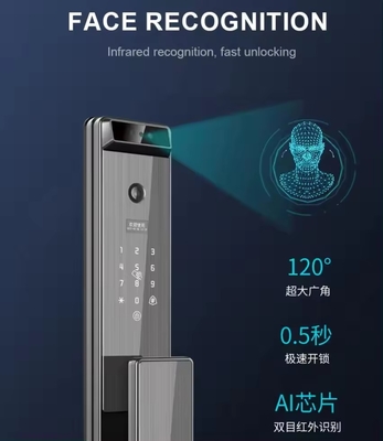 Glomarket Tuya Digital Smart Lock Sistema biométrico totalmente automático Segurança Impressão digital 3D Reconhecimento facial Password Fechadura de porta
