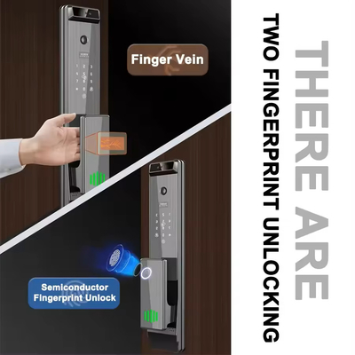 Glomarket Tuya Digital Smart Lock Sistema biométrico totalmente automático Segurança Impressão digital 3D Reconhecimento facial Password Fechadura de porta