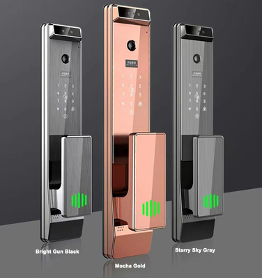 Glomarket Tuya Digital Smart Lock Sistema biométrico totalmente automático Segurança Impressão digital 3D Reconhecimento facial Password Fechadura de porta