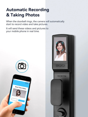 Glomarket 3D Face WIFI Smart Fechadura Inteligente Automática Impressão digital APP Cartão Chave Desbloquear Fechadura Inteligente de Porta Com Câmera