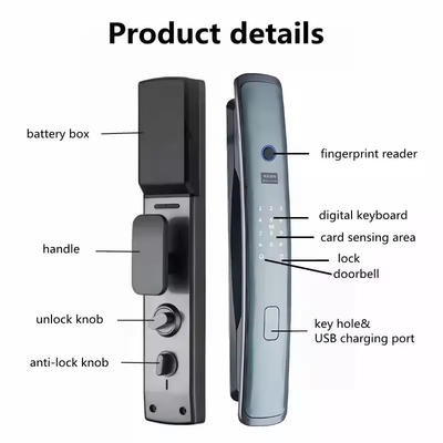 Glomarket Smart Tuya Wifi Fechadura Automática Alarme Impressão Digital Smart APP chave Segurança Password Digital fechadura automática