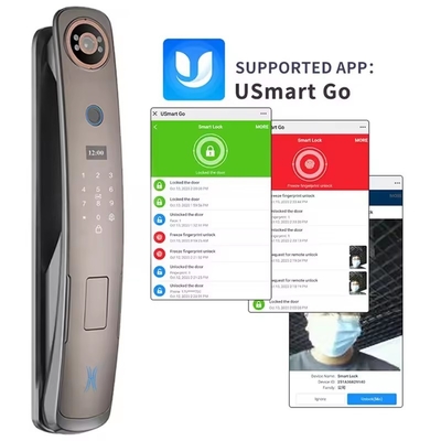Glomarket 3d reconhecimento facial fechadura de porta inteligente com câmera digitais impressão digital fechaduras de segurança totalmente automática