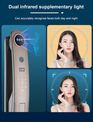 Glomarket 3d reconhecimento facial fechadura de porta inteligente com câmera digitais impressão digital fechaduras de segurança totalmente automática