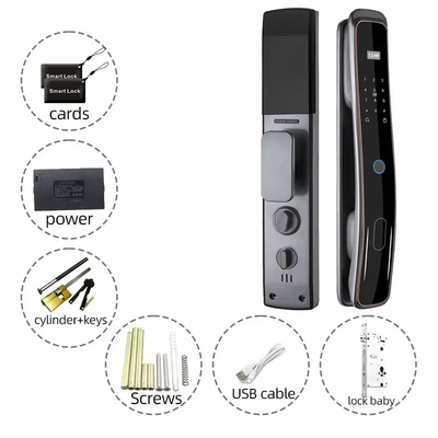 Glomarket Totalmente automático Tuya Wifi Smart Door Lock Controle de telefone celular Dedo digital Password Smart Lock Com Câmera