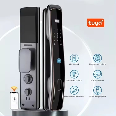 Glomarket Totalmente automático Tuya Wifi Smart Door Lock Controle de telefone celular Dedo digital Password Smart Lock Com Câmera