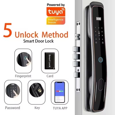 Glomarket Totalmente automático Tuya Wifi Smart Door Lock Controle de telefone celular Dedo digital Password Smart Lock Com Câmera