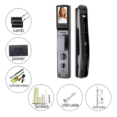 Glomarket Totalmente automático Tuya Wifi Smart Door Lock Controle de telefone celular Dedo digital Password Smart Lock Com Câmera