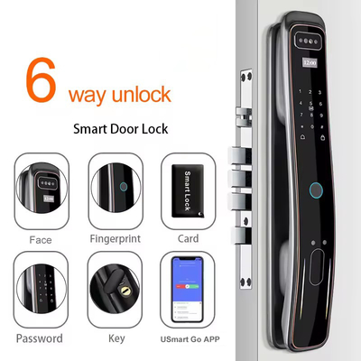 Glomarket Totalmente automático Tuya Wifi Smart Door Lock Controle de telefone celular Dedo digital Password Smart Lock Com Câmera