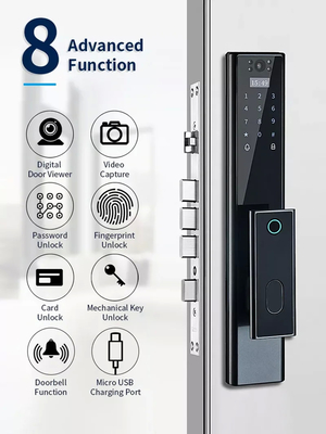 Glomarket Segurança Biométrica sem fio de impressões digitais Fechadura Inteligente Automática Fechadura Digital Password Card Fechadura Com Câmera