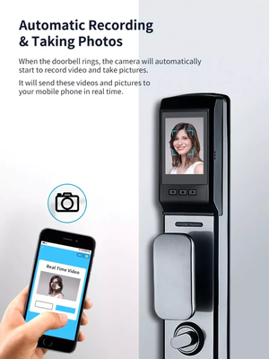 Glomarket Segurança Biométrica sem fio de impressões digitais Fechadura Inteligente Automática Fechadura Digital Password Card Fechadura Com Câmera