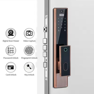 Glomarket Segurança Biométrica sem fio de impressões digitais Fechadura Inteligente Automática Fechadura Digital Password Card Fechadura Com Câmera
