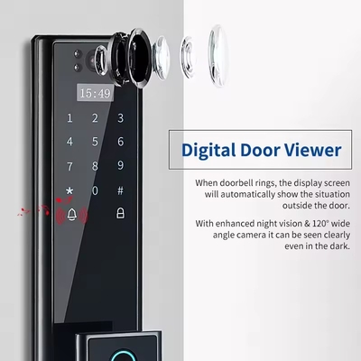 Glomarket Segurança Biométrica sem fio de impressões digitais Fechadura Inteligente Automática Fechadura Digital Password Card Fechadura Com Câmera