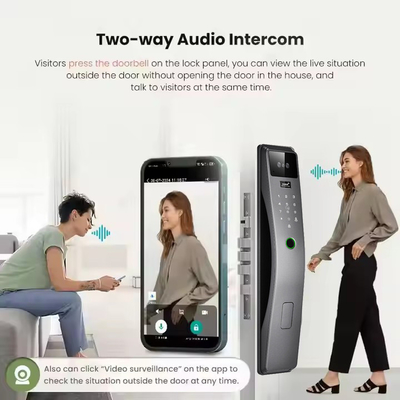 Glomarket 3d reconhecimento facial Smart Door Lock Tuya Intercom vídeo em tempo real Wifi Inteligente Fechadura de porta com impressão de palma
