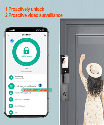 Glomarket 3d reconhecimento facial Smart Door Lock Tuya Intercom vídeo em tempo real Wifi Inteligente Fechadura de porta com impressão de palma