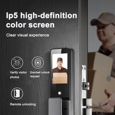 Glomarket 3d reconhecimento facial Smart Door Lock Tuya Intercom vídeo em tempo real Wifi Inteligente Fechadura de porta com impressão de palma