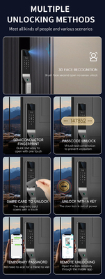 Glomarket Alumínio Ligação Automática Tuya Smart Door Lock 3d Face Recognition Video Intercom Digital Fingerprint Lock