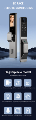 Glomarket Alumínio Ligação Automática Tuya Smart Door Lock 3d Face Recognition Video Intercom Digital Fingerprint Lock