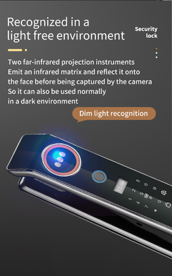 Glomarket Preço de fábrica Wifi App Smart Door Lock Com Reconhecimento Facial Biométrico Impressão Dental Cerradura Suporte Função de Intercomunicador