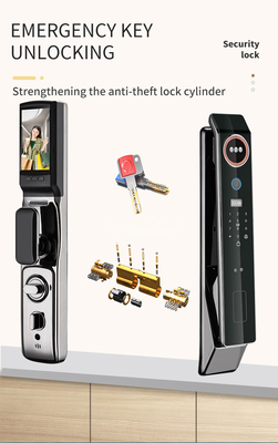 Glomarket Preço de fábrica Wifi App Smart Door Lock Com Reconhecimento Facial Biométrico Impressão Dental Cerradura Suporte Função de Intercomunicador