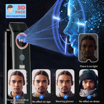 Glomarket Preço de fábrica Wifi App Smart Door Lock Com Reconhecimento Facial Biométrico Impressão Dental Cerradura Suporte Função de Intercomunicador