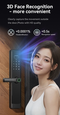Glomarket Tuya Wifi Smart Lock Alumínio Porta de Madeira Reconhecimento Facial Impressão da Palma Impressão Biométrica Digital Smart Lock