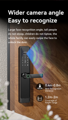 Glomarket Tuya Wifi Smart Lock Alumínio Porta de Madeira Reconhecimento Facial Impressão da Palma Impressão Biométrica Digital Smart Lock