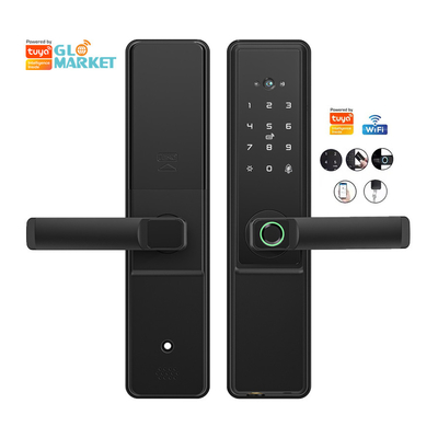 Glomarket Tuya Wifi Smart Door Lock With Cat Eye Fechadura Digital Eletrônica de Impressões Dedo Porta Smart Home