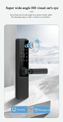 Glomarket Tuya Wifi Smart Door Lock With Cat Eye Fechadura Digital Eletrônica de Impressões Dedo Porta Smart Home