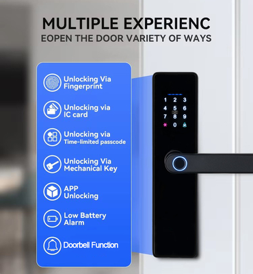 Glomarket Smart Cerradura Fechadura Digital Tuya Ttlock Bloqueio Rfid Cartão Password Impressão digital Smart Door Lock