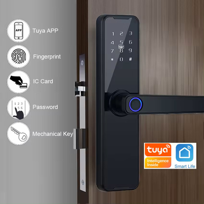 Glomarket Wifi Tuya Smart Door Lock Alumínio impressão digital Password Card Key Desbloquear Biométrico Digital Smart Lock