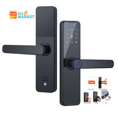Glomarket Wifi Tuya Smart Door Lock Alumínio impressão digital Password Card Key Desbloquear Biométrico Digital Smart Lock