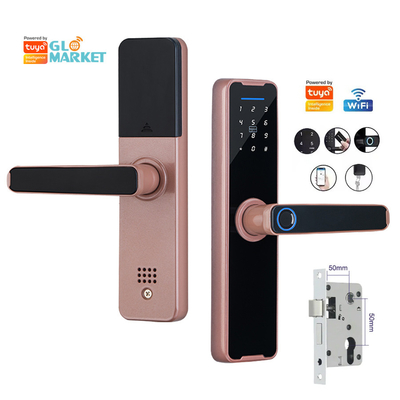 Glomarket Wifi Tuya Smart Door Lock Alumínio impressão digital Password Card Key Desbloquear Biométrico Digital Smart Lock
