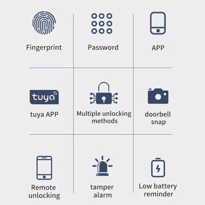 Glomarket Wifi Biométrico Eletrônico Tuya App Remote Smart Lock Smart Fingerprint Door Lock Com Olho de Gato