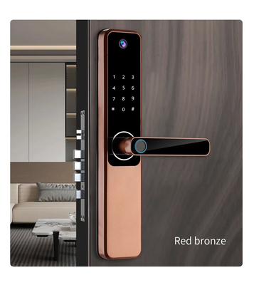 Glomarket Tuya Wifi Impressão digital Password Fechadura de porta inteligente Fechadura de controle remoto Smart com câmera