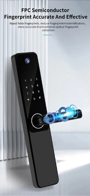 Glomarket Tuya Wifi Impressão digital Password Fechadura de porta inteligente Fechadura de controle remoto Smart com câmera